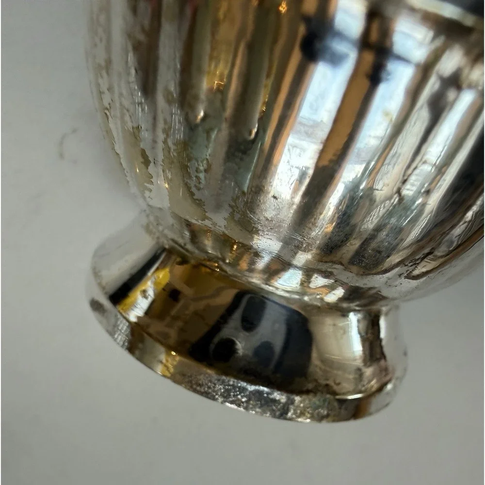 Silver Plate Footed Open Salt Cellar Bowl Vintage